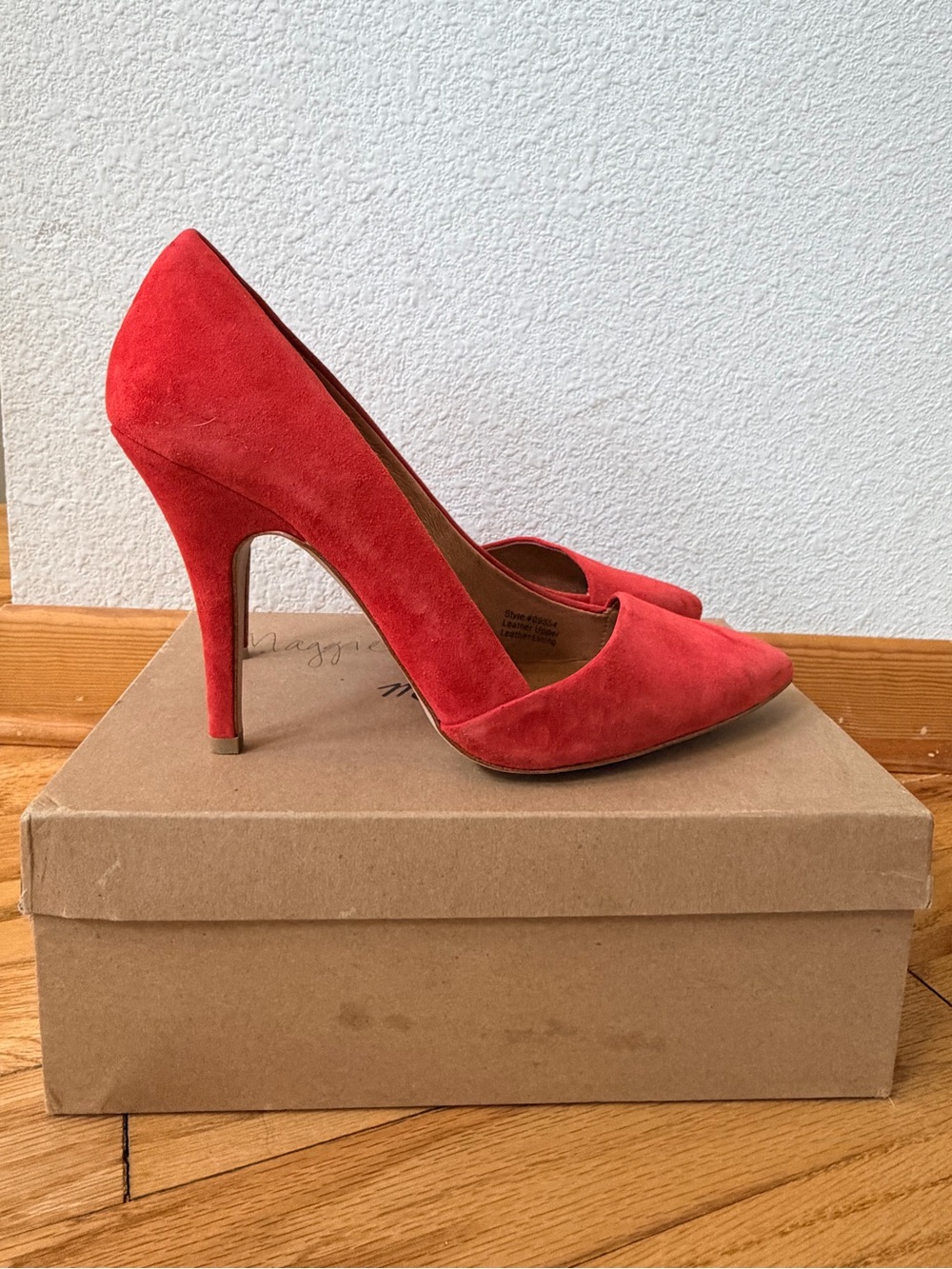 Madewell Flame Red Suede Pointed-Toe Pumps - Women's Heels - Picture 2 of 7
